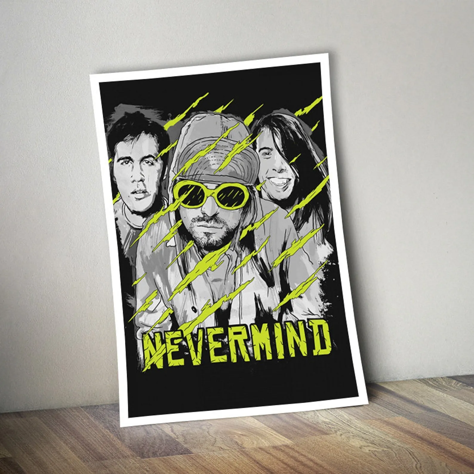 Nirvana Nevermind Poster, Custom Music Print, Music Poster, Custom Canvas, Home Decor, Wall Hangings, Rock Band Art, Nirvana Canvas