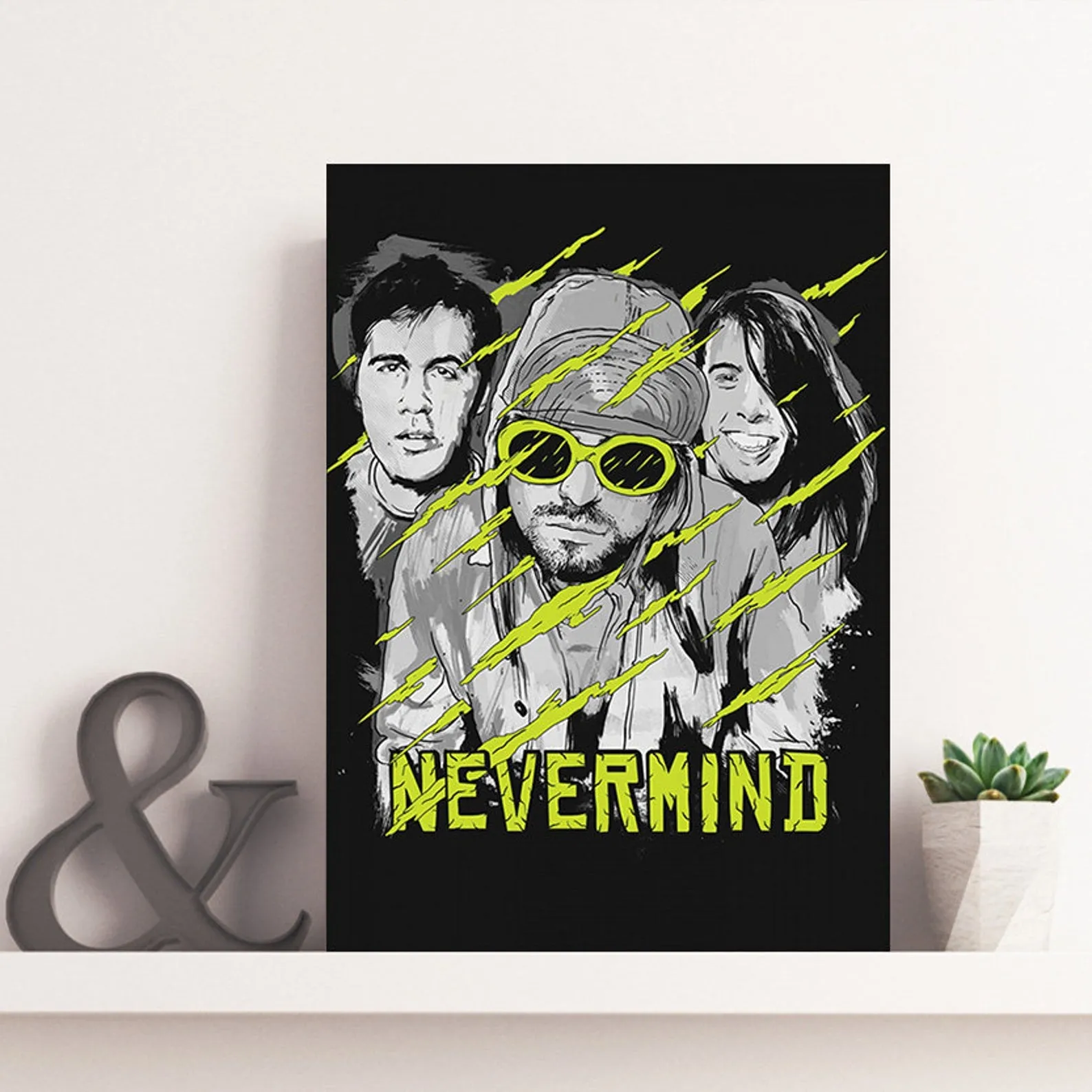 Nirvana Nevermind Poster, Custom Music Print, Music Poster, Custom Canvas, Home Decor, Wall Hangings, Rock Band Art, Nirvana Canvas