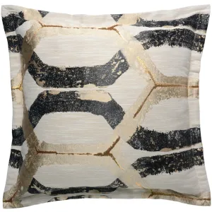 Noir Euro Sham, Black Geometric