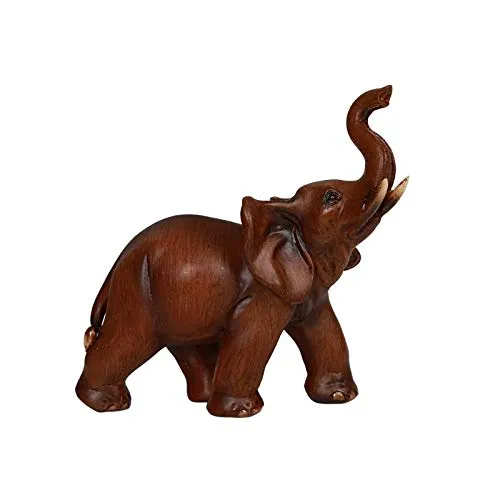 Pacific Giftware Wood Like Elephant Set of 2 Lucky Home Decor