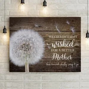 Personalized Canvas Dandelion Wall Decor for Mom, Grandma or Daughter