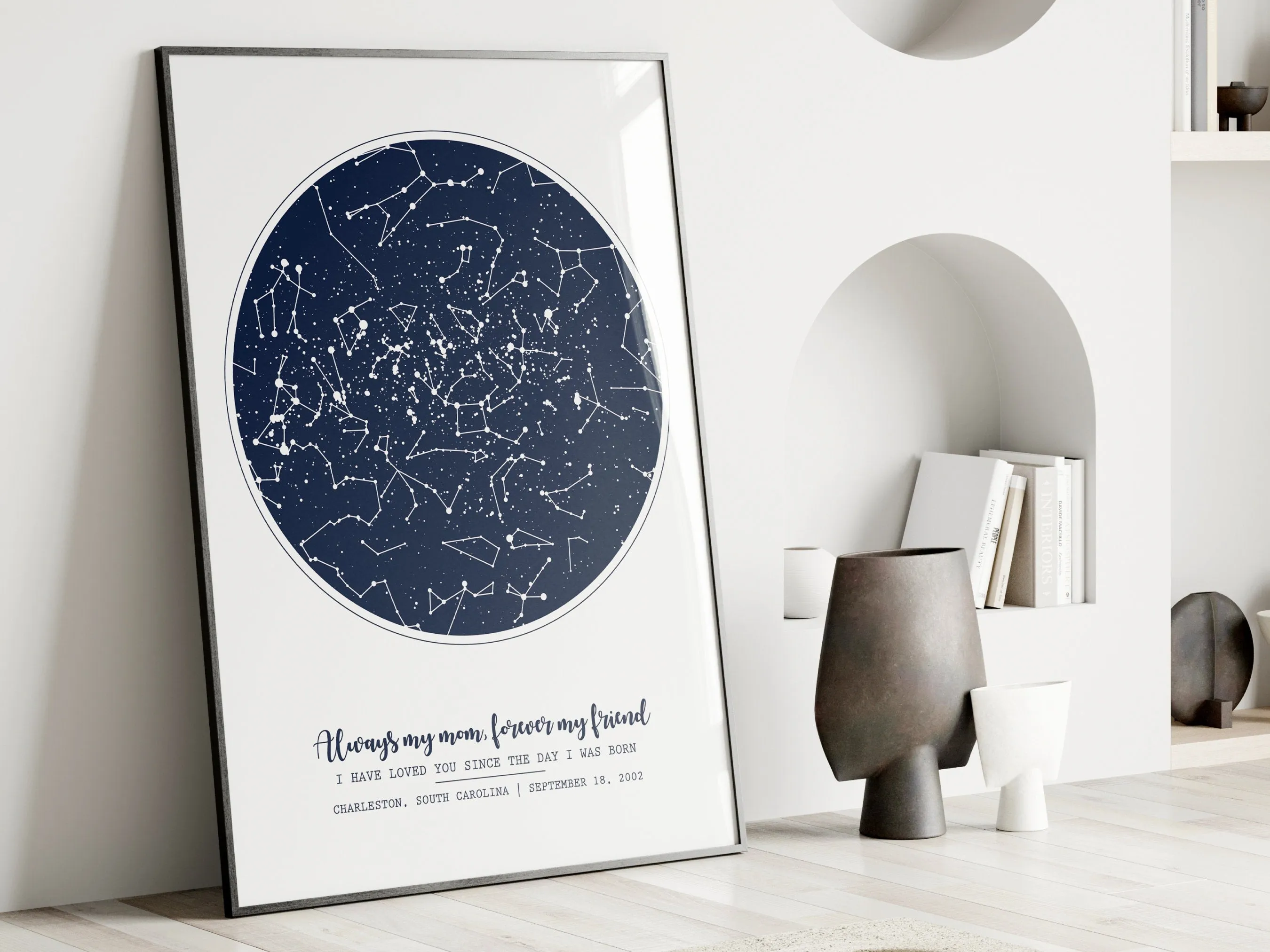 Personalized Gift for Mom from Daughter, Mother's Day Gift for Mom from Son, Custom Star Map Birthday Gift from Kids, Gift for Her Christmas
