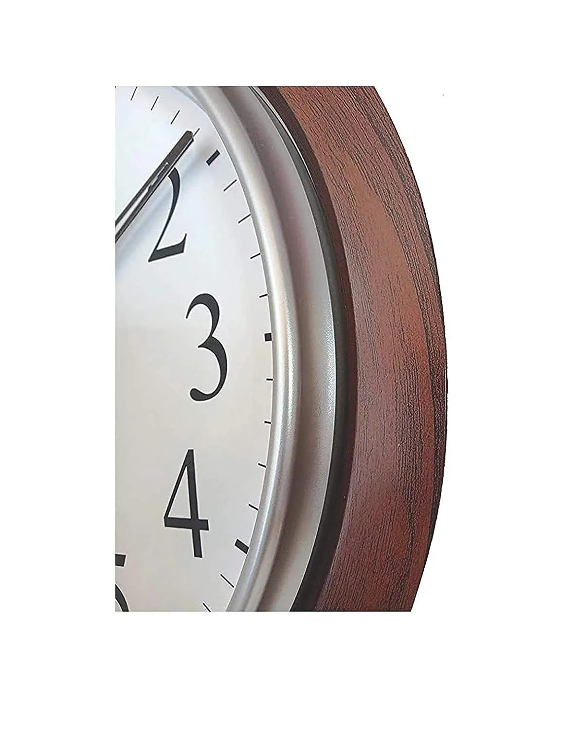 PHOENIX Analog Quartz Official Designer Big Size Plastic Wall Clock for Home, Hall, Office (42 X 42 cms Colour-Wood and White)