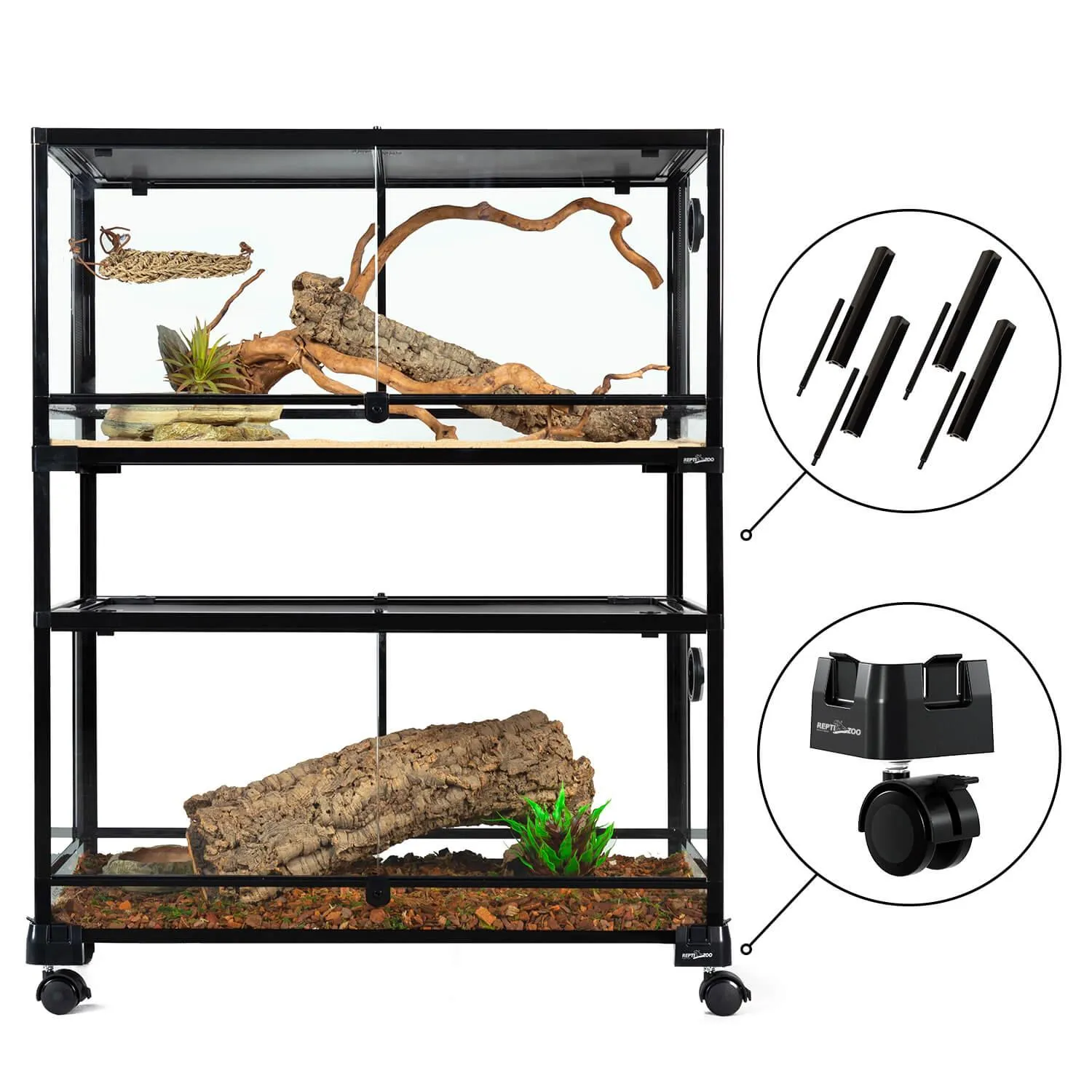 REPTI ZOO RK Knock-Down Reptile Terrarium Accessories - Universal Wheels (4pcs)