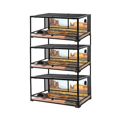 REPTIZOO Knock-Down Glass & Stackable Reptile Terrariums