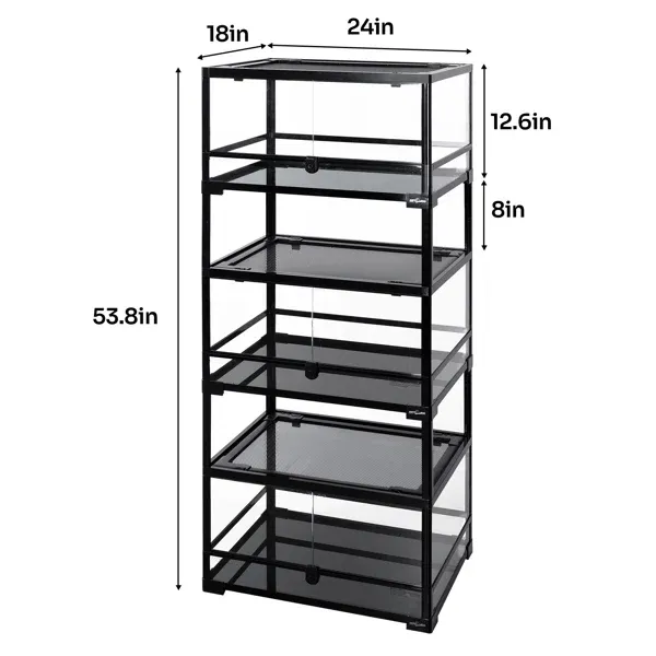 REPTIZOO Knock-Down Glass & Stackable Reptile Terrariums