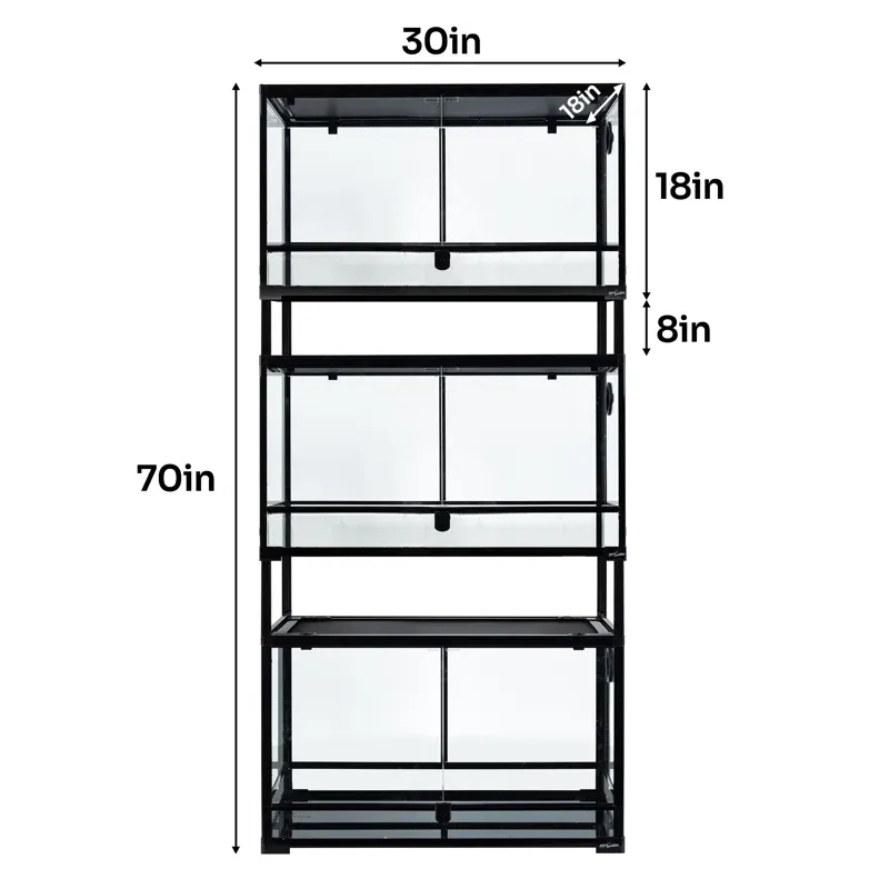 REPTIZOO Knock-Down Glass & Stackable Reptile Terrariums