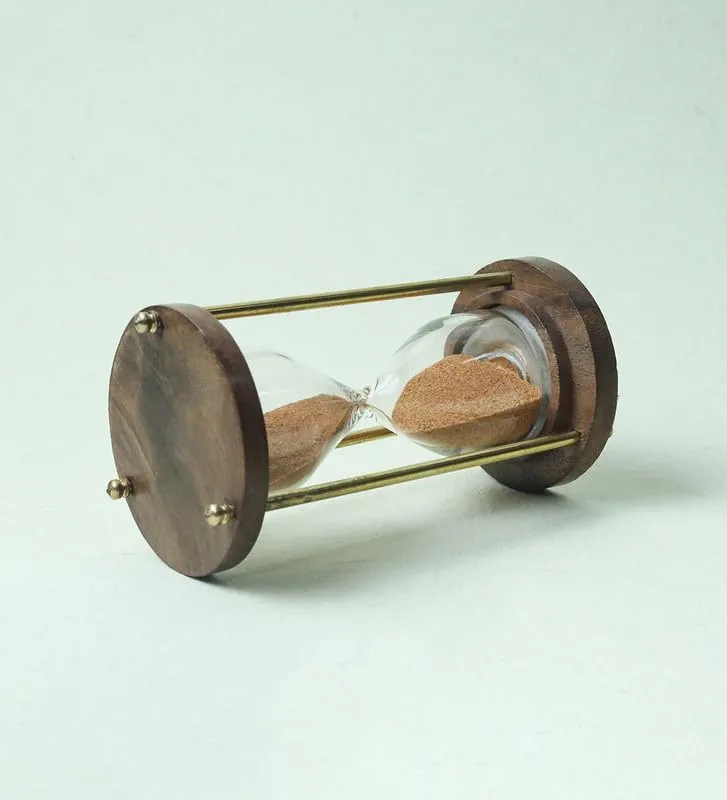 REVAMAN Unique Wooden Handcrafted Sand Hour Glass Clock, Best for Desk Use and Office Desk