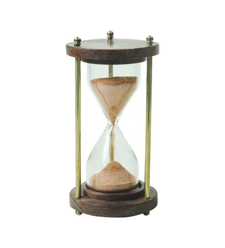 REVAMAN Unique Wooden Handcrafted Sand Hour Glass Clock, Best for Desk Use and Office Desk
