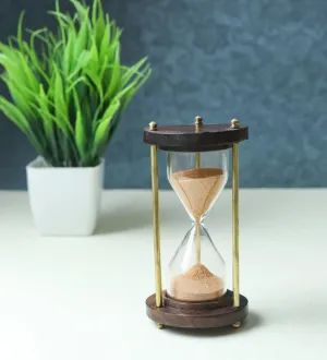 REVAMAN Unique Wooden Handcrafted Sand Hour Glass Clock, Best for Desk Use and Office Desk
