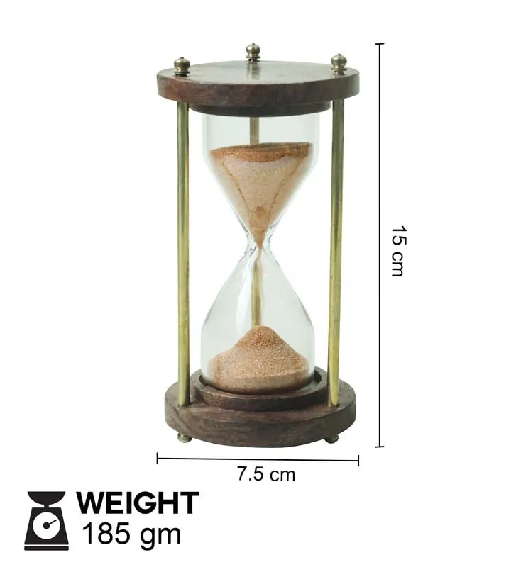 REVAMAN Unique Wooden Handcrafted Sand Hour Glass Clock, Best for Desk Use and Office Desk