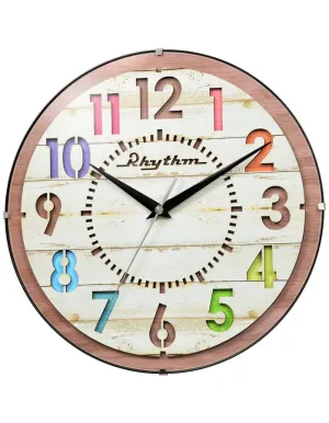 Rhythm Dazzle Wooden Wall Clock