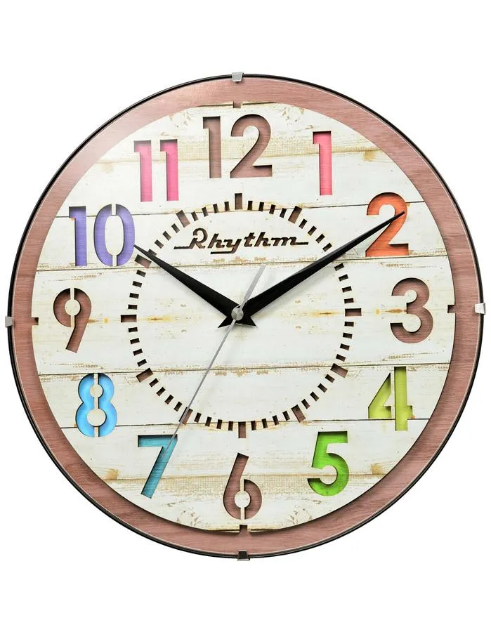Rhythm Dazzle Wooden Wall Clock