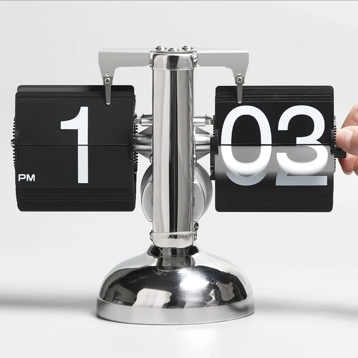 Ritmo Retro Vintage Design Auto Flip Clock Desk Clock Table Clock Large Number Battery Powered Internal Gear Operated