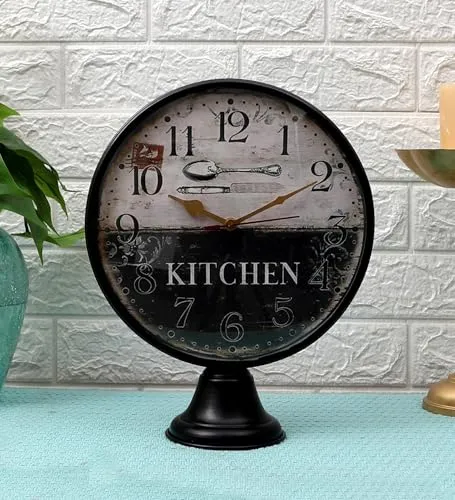 Roomattic 10 Inch Metal Desk Clock Reto Table Clock