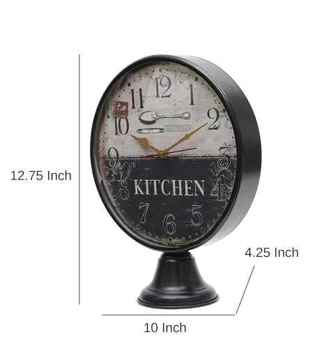 Roomattic 10 Inch Metal Desk Clock Reto Table Clock