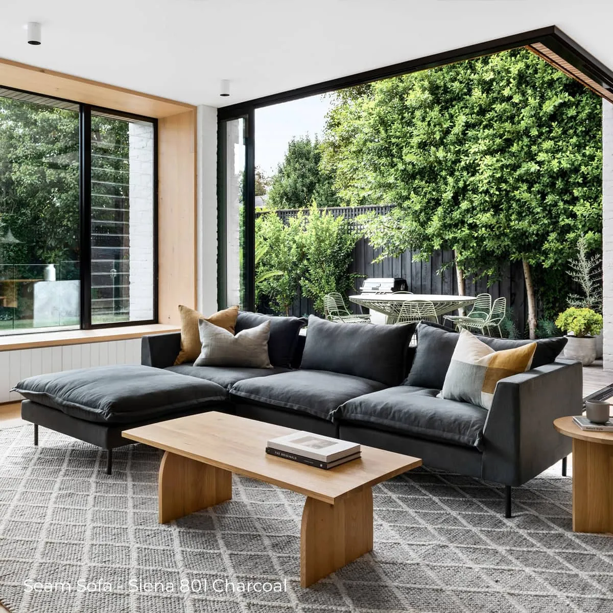 Seam 4 Seater Chaise Sofa - Siena Forest