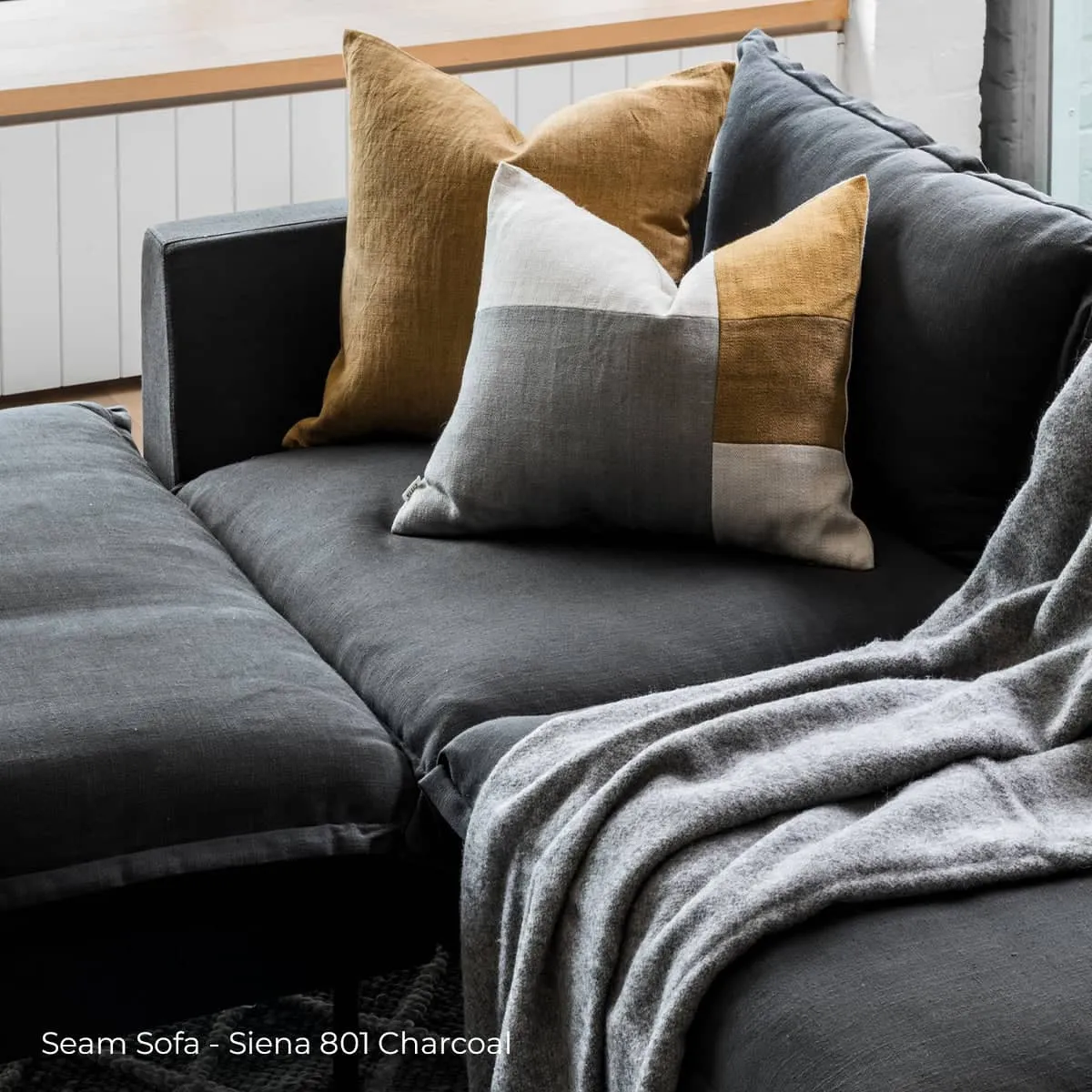 Seam 4 Seater Chaise Sofa - Siena Forest