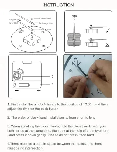 SHOPARAM Acrylic Table Top Clock with Stand Study & Office Kids Room White & Black Color 15 Cm with Out Glass (CL - 098)