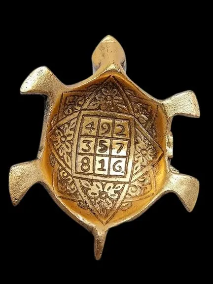 Soni craft Metal Feng Shui Golden Tortoise on Glass Plate - 6 inches Turtle Showpiece for Good Luck Vastu - Kachua for vajhan of laxmi ji Home, Office, Living Room, Hotel - Gift for Girlfriend Mom Dad