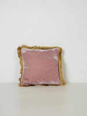 Square Cushion 27x27 - Vintage Plum with Gold Fringe
