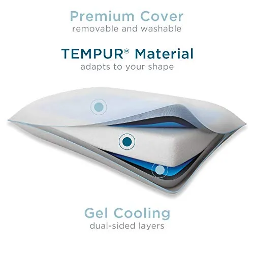 Tempur-Pedic TEMPUR-Cloud Breeze Dual Cooling Pillow, King & Symphony Pillow Luxury Soft Feel, Standard, White