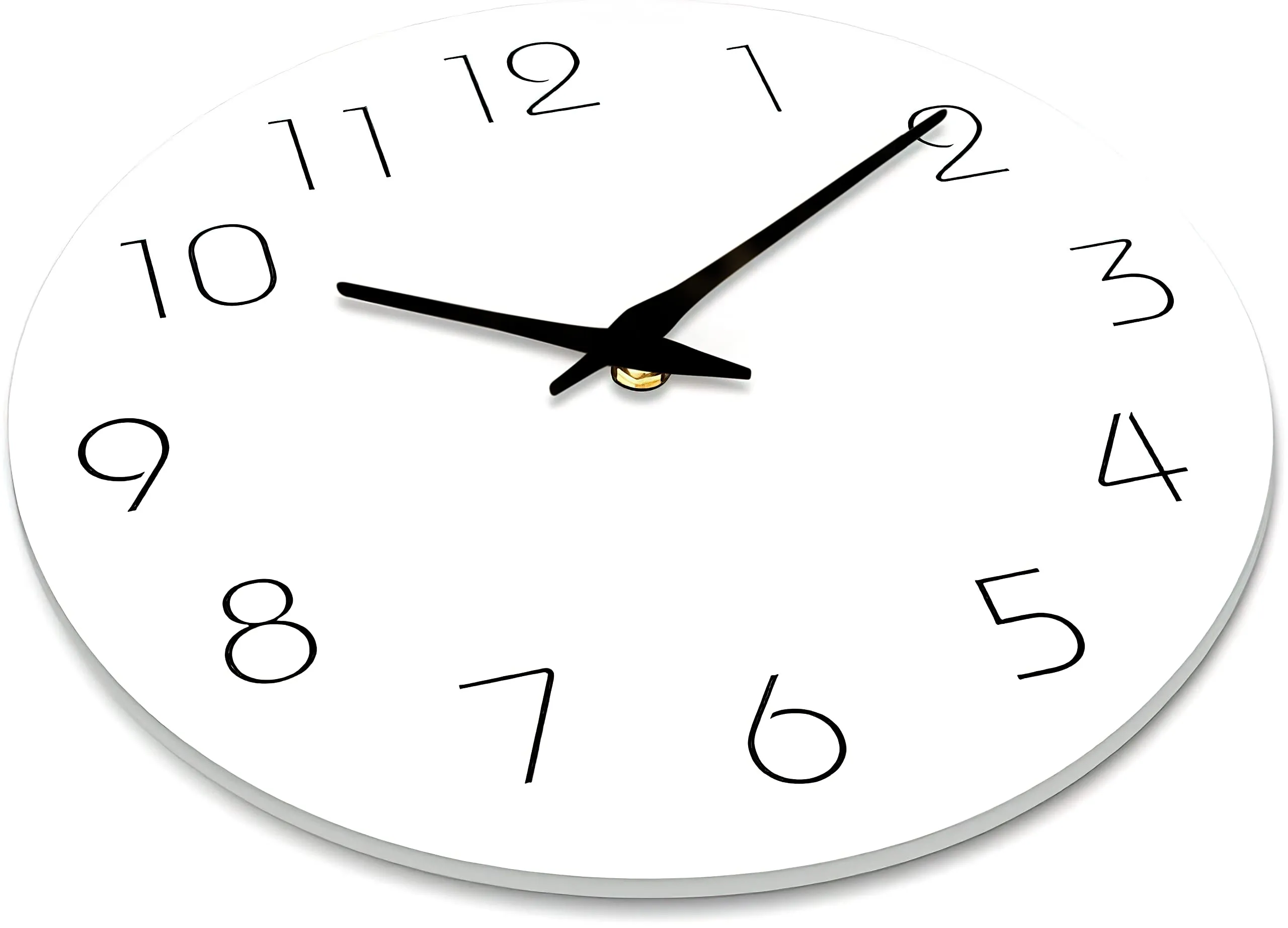 TEX-RO Wall Clock 10 Inch White Wall Clock for Home Battery Operated Simple Minimalist Style White Numbers Wall Watch for Home Decorative for Living Room,Kitchen,Home,Office,Bathroom(10" White)