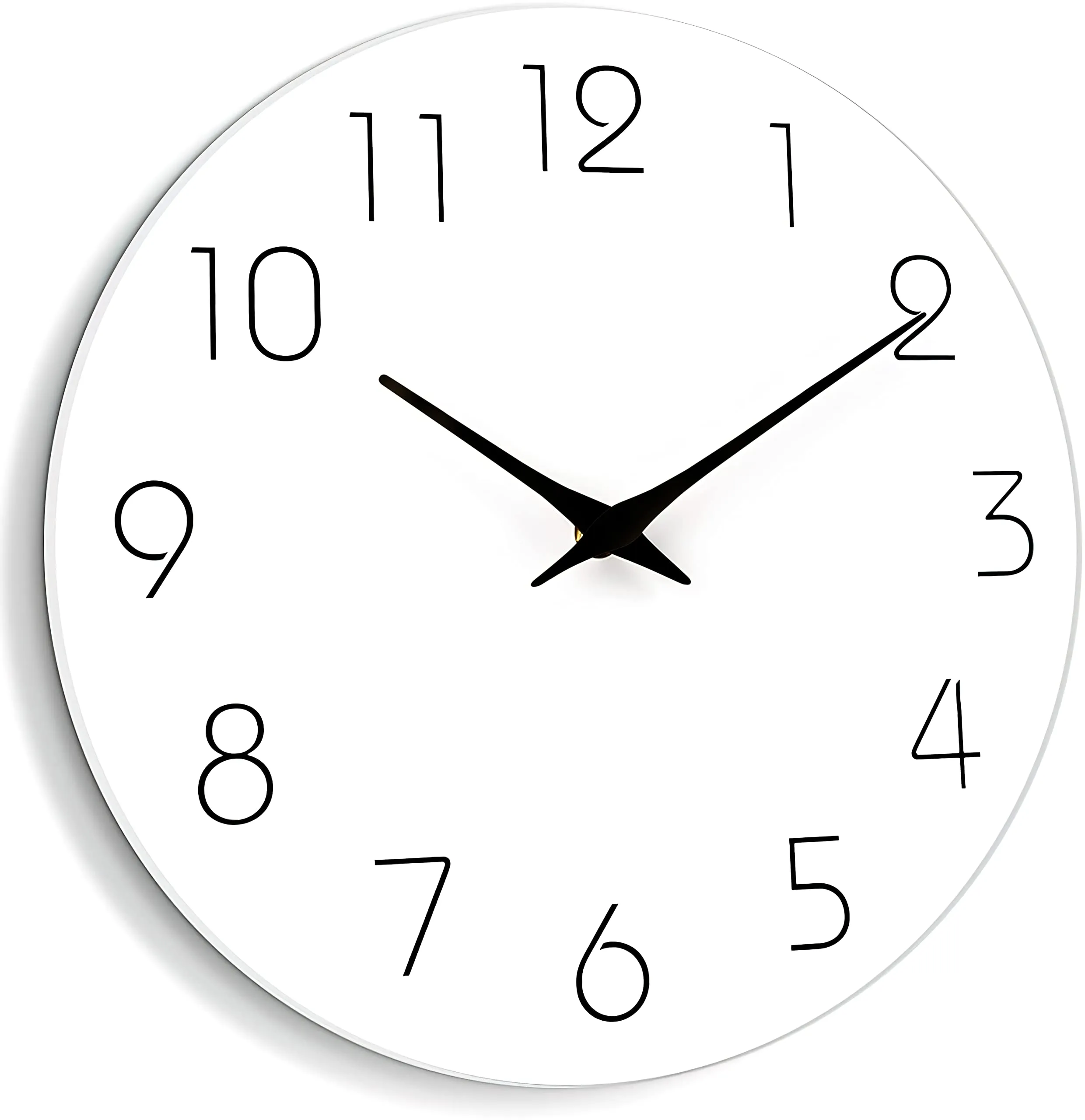 TEX-RO Wall Clock 10 Inch White Wall Clock for Home Battery Operated Simple Minimalist Style White Numbers Wall Watch for Home Decorative for Living Room,Kitchen,Home,Office,Bathroom(10" White)