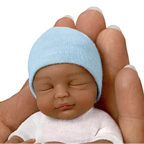 The Ashton-Drake Galleries Gods Greatest Gift Lifelike African American Black Miniature Baby Girl Doll and Realistic Hand Sculpture with Do It Yourself Personalization Kit 6.5"-Inches