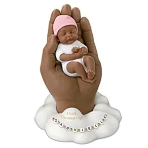 The Ashton-Drake Galleries Gods Greatest Gift Lifelike African American Black Miniature Baby Girl Doll and Realistic Hand Sculpture with Do It Yourself Personalization Kit 6.5"-Inches
