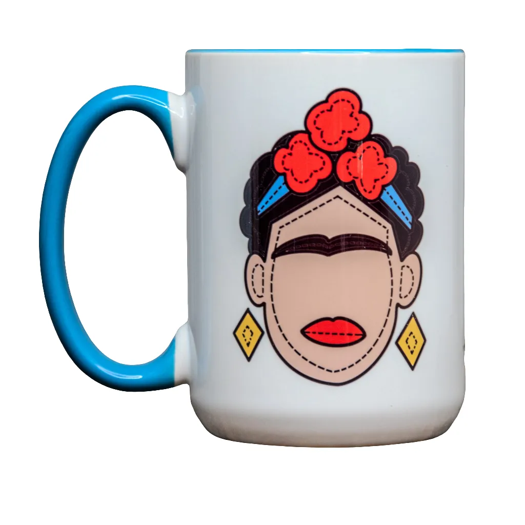 The Icon Series Mugs | The LARGE Coffee Cup | Hand printed original artwork mugs | Frida