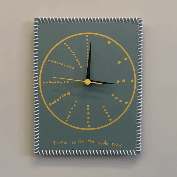 “Time is on my side now” wall clock (dots #8)