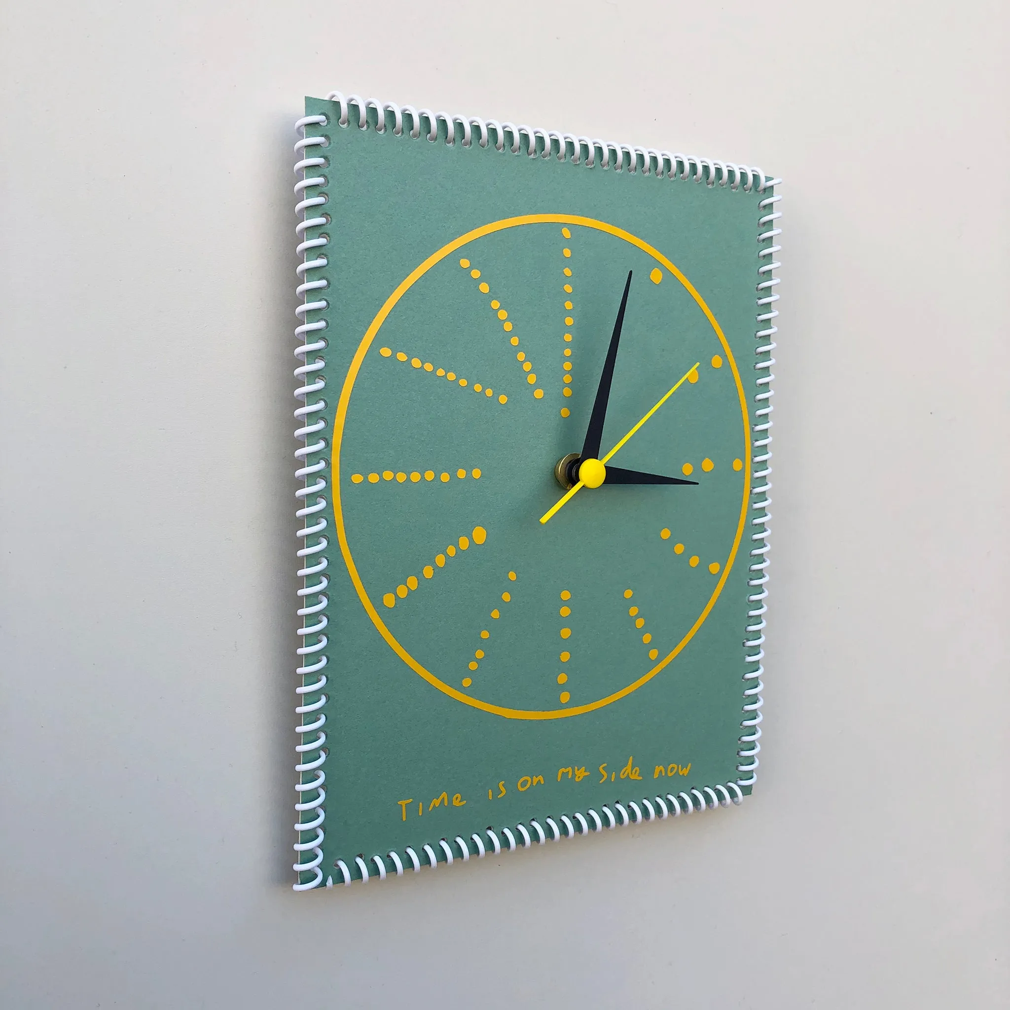 “Time is on my side now” wall clock (dots #8)