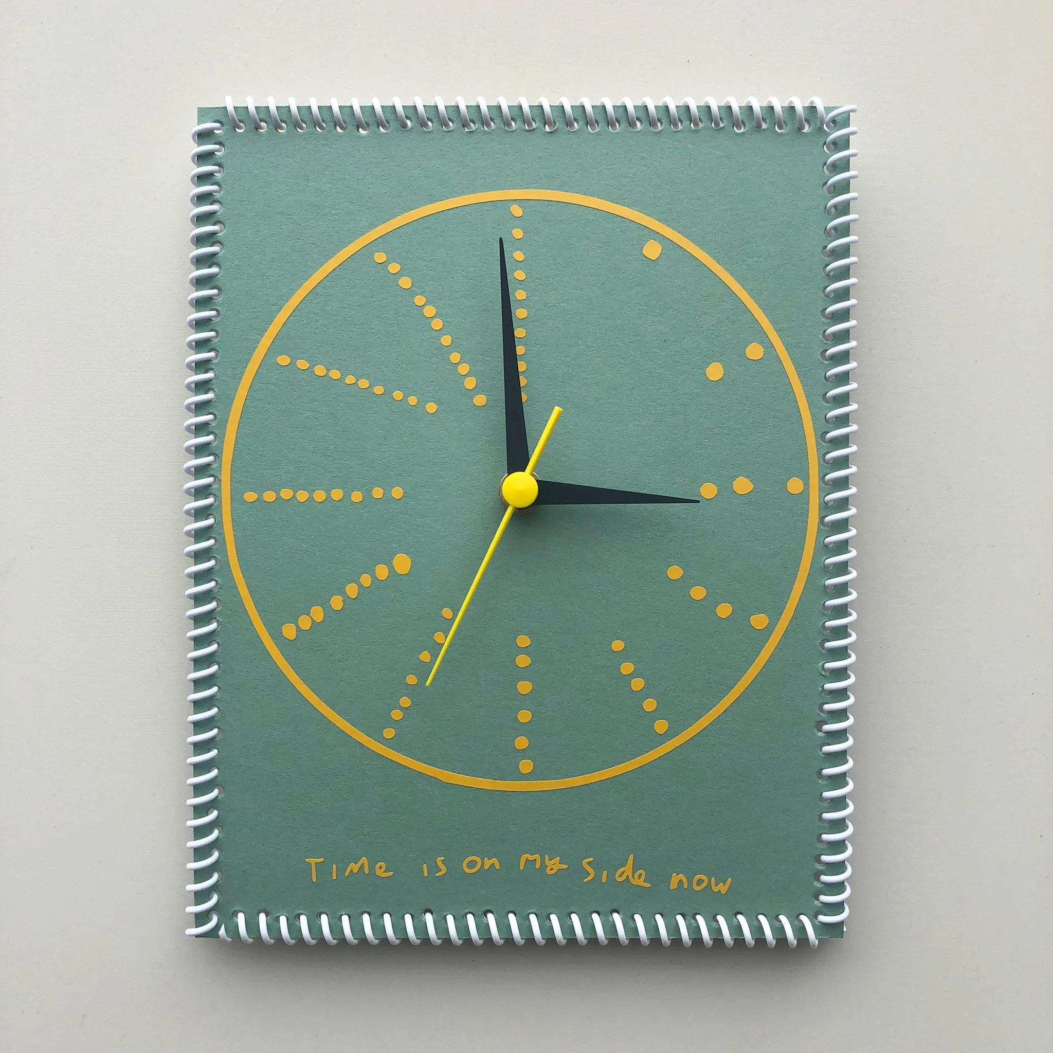 “Time is on my side now” wall clock (dots #8)