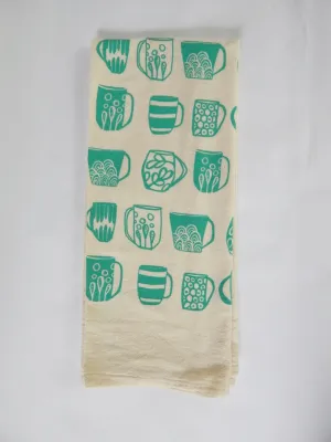 Turquoise Kitchen Mugs Hand Towel