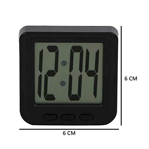 UK Traders Plastic Digital LED Date and Time Clock with Flexible Back Stand for Home and Office Desk, Car Dashboard, Fridge (Black)