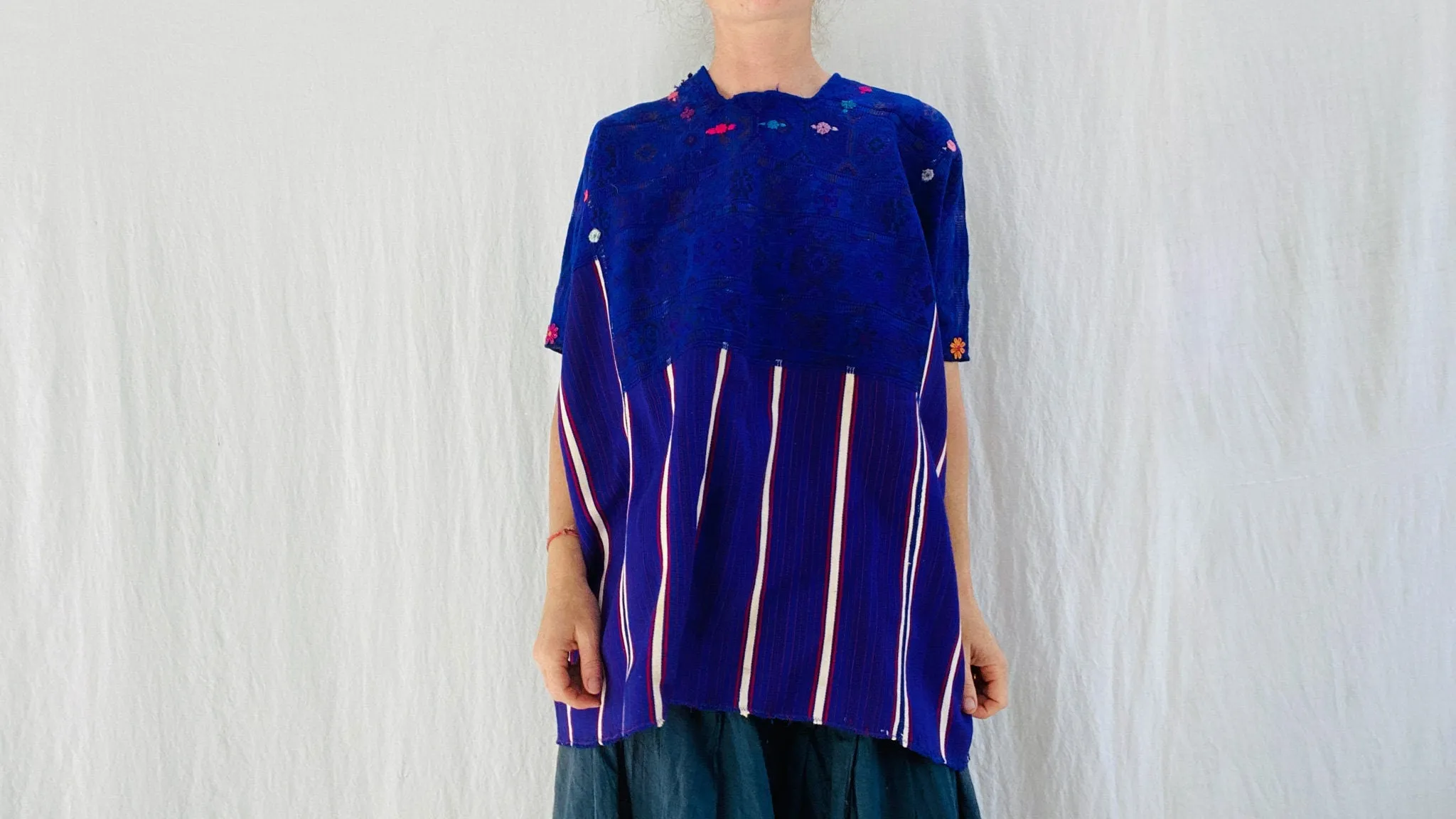 Vintage Guatemalan Huipil. San Juan Atitan. Hand-Woven & Embroidered.0052