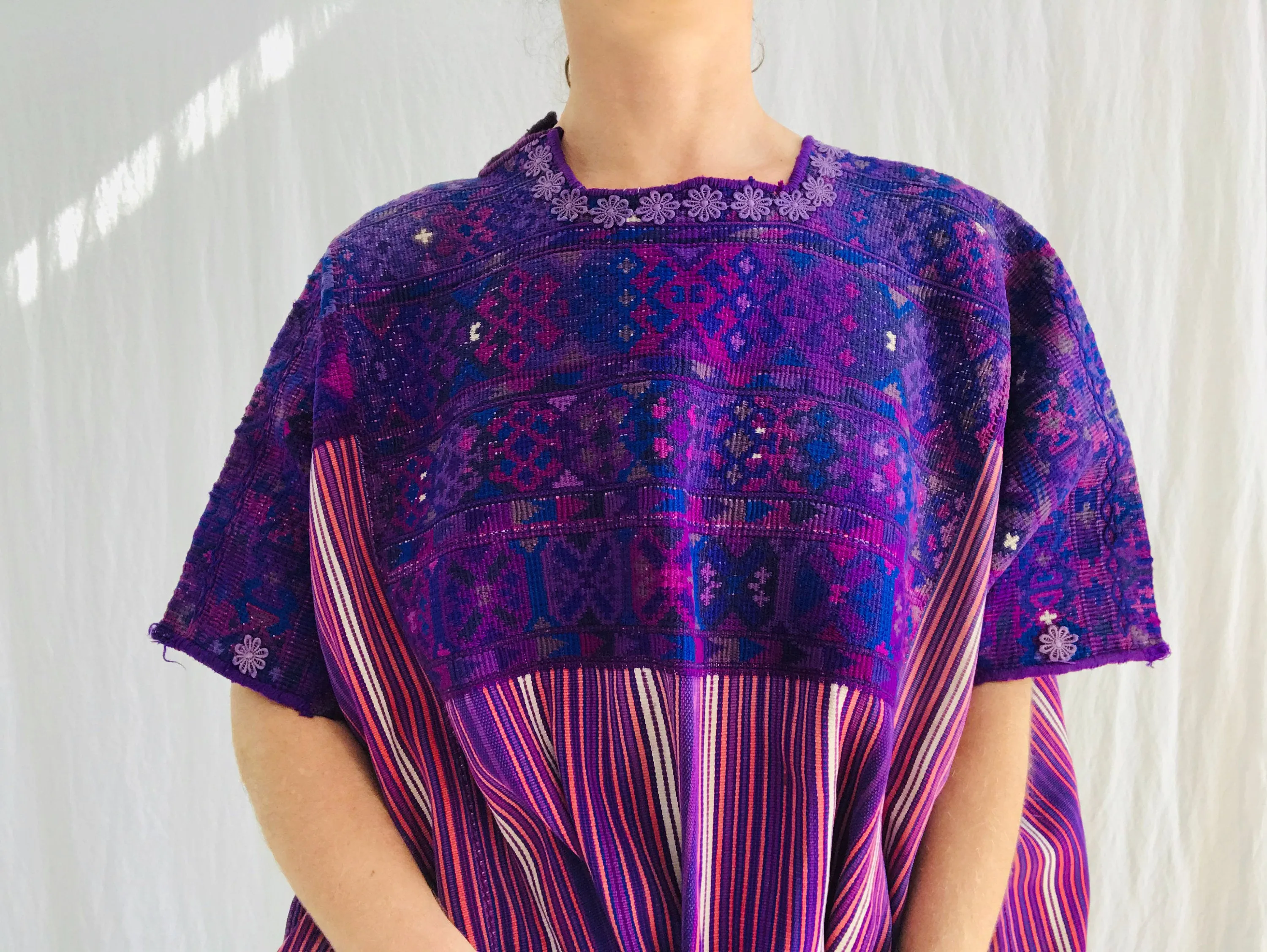 Vintage Guatemalan Huipil. San Juan Atitan. Hand-Woven & Embroidered