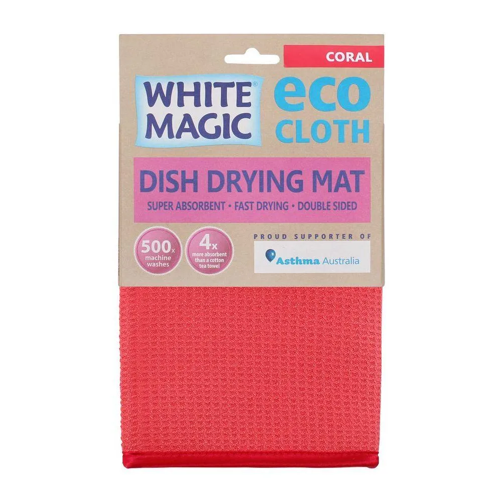 White Magic Microfibre Dish Drying Mat Coral