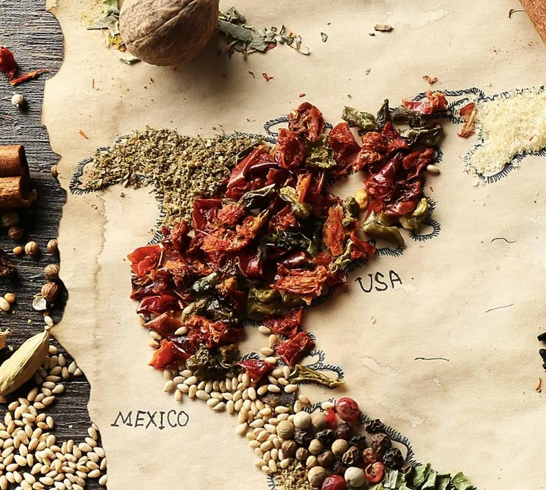 World Spice Map Canvas Art
