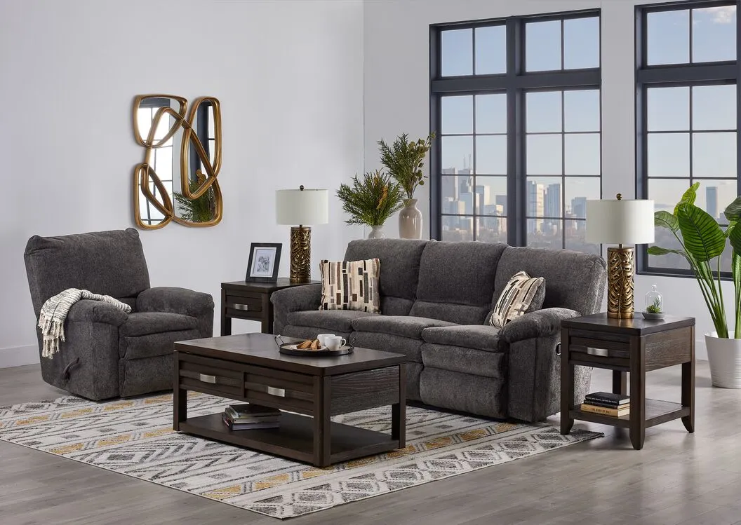 Zabi Reclining Sofa - Pewter
